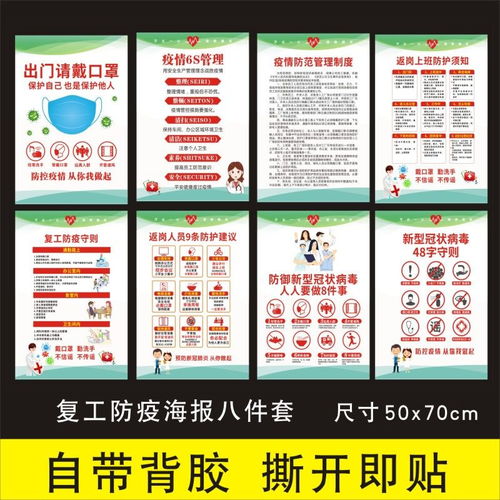 预防新冠病毒疫情宣传海报防护防控知识标语企业工厂学校复工贴纸